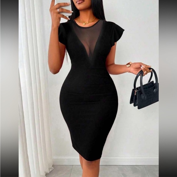 Elegant Black Bodycon Dress - Picture 5 of 8